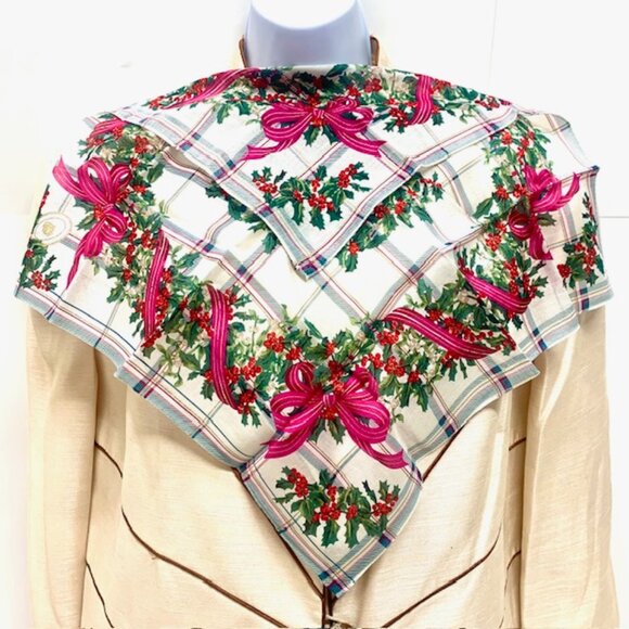 Chrisitian Dior Accessories - New -Unused Christian dior cotton Handkerchief 19" Chrstimas ottorman floral (98